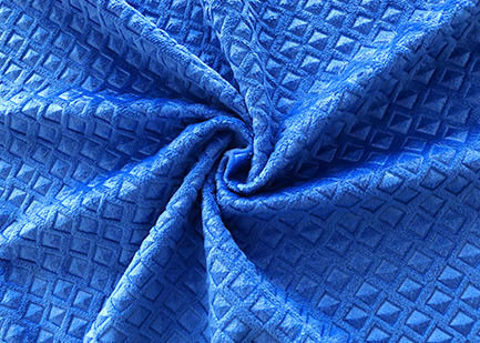 China 200GSM Embossed Velvet Fabric / Sofa Polyester Velvet Upholstery Fabric Prussian Blue on sale