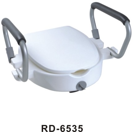 Elevated Toilet Seat Bathroom Assistive Devices Removable Arms Medical Elderly With Lid