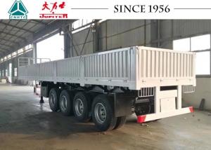 China White 40 FT Drop Side Trailers , Flatbed Trailer 4 Axle With Side Wall on sale