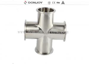 China Sanitary Stainless Steel Sanitary Fittings , Clamp Equal Cross IHCH size , Polished inside and outside on sale