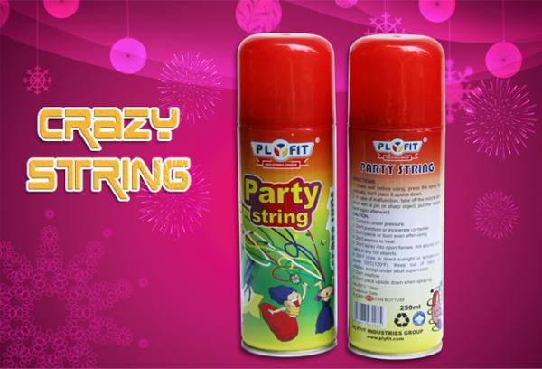 Party / Wedding Silly String Spray Streamer , Red / Blue / Yellow Crazy String Spray