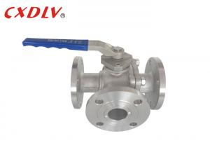 China Full Bore SS 3 Way Flanged Ball Valve T /  L Port Floating Valve on sale