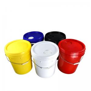 China 1.1mm Thickness 5 Gallon Plastic Paint Bucket With Handle 10L 18L 20L on sale