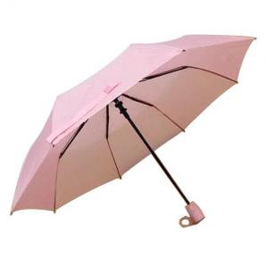 Custom Print Popular Auto Open Umbrella 3 Folding Umbrella In Pink Color