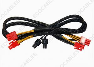 China 6 Pin Power Extension Cables , Power Supply PCI-E Wire Harness With Molex Connector on sale