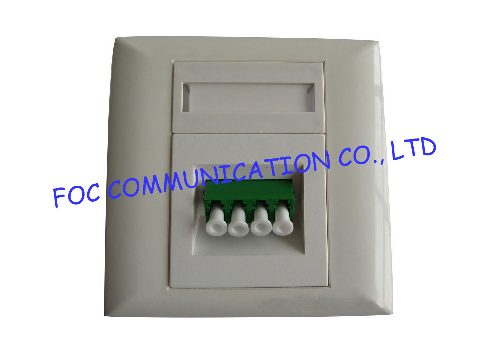 China Fiber Optic Termination Box Wall Plate Outlet LC Quad Adapter Loaded For FTTX on sale