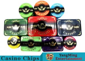 China Baccarat Acrylic Chip Set High Temperature Gold Plated Poker Table Game Chip on sale