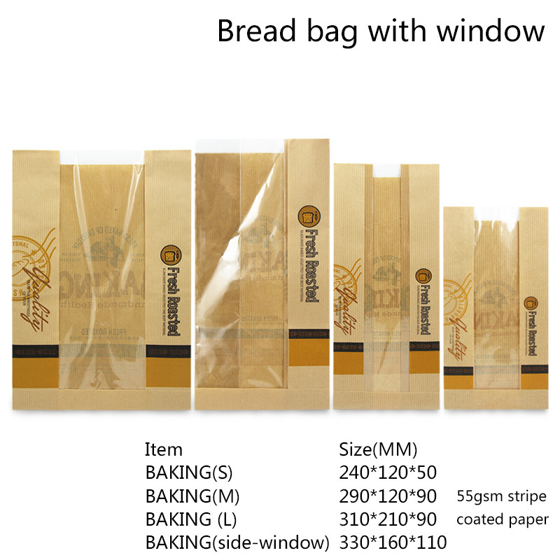 China Disposable PE Coated 50gsm Bread Packaging Paper Bags on sale