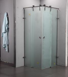China Indoor Portable Frost Tempered Glass Sliding Door Whole Shower Glass Room OEM on sale