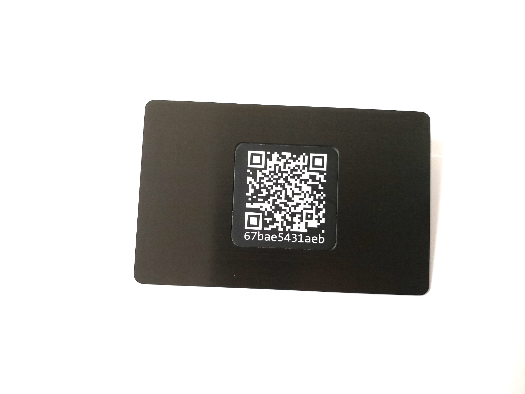 China Smart Writable NFC QR Metal Business ID Card Matt Black Brush Finish for sale