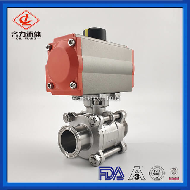 China Anti Rust Pneumatic Operated Ball Valve PTFE  High Purity Encapsulated on sale