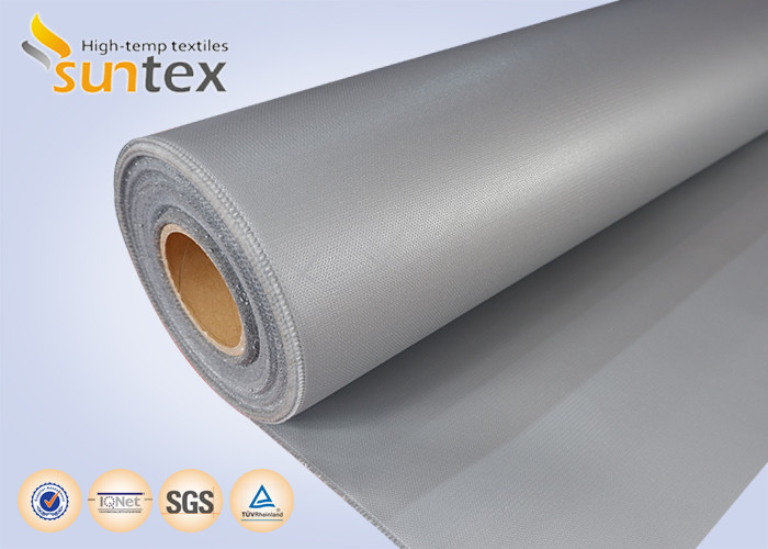 Best 16 OZ Thermal Insulation Cover Silicone Coated Fiberglass Fabric Cloth Grey No Oil Dropping wholesale
