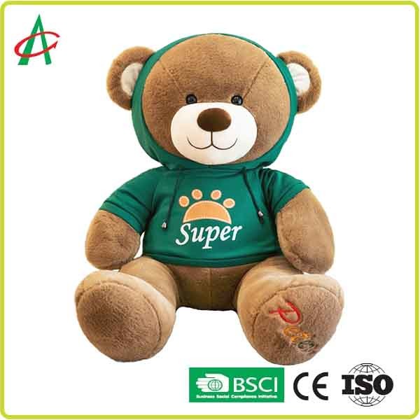Best CE 30cm Plush Teddy Bear Reinforced Stitching With Hoodie wholesale