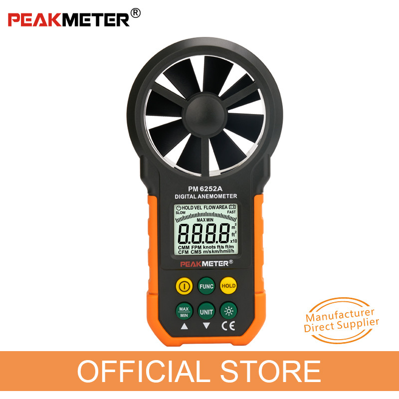 China Environmental Air Wind Meter Anemometer , Flow Area Setting Handheld Wind Speed Indicator on sale