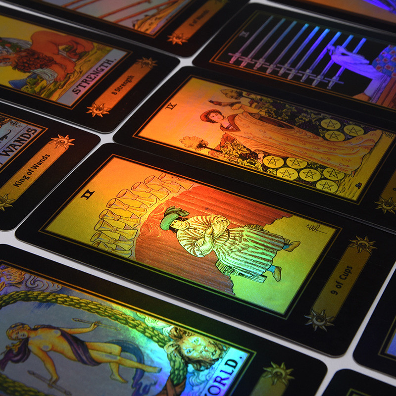 China Customized Laser Tarot Gold Foil Card Holographic CMYK Printing on sale