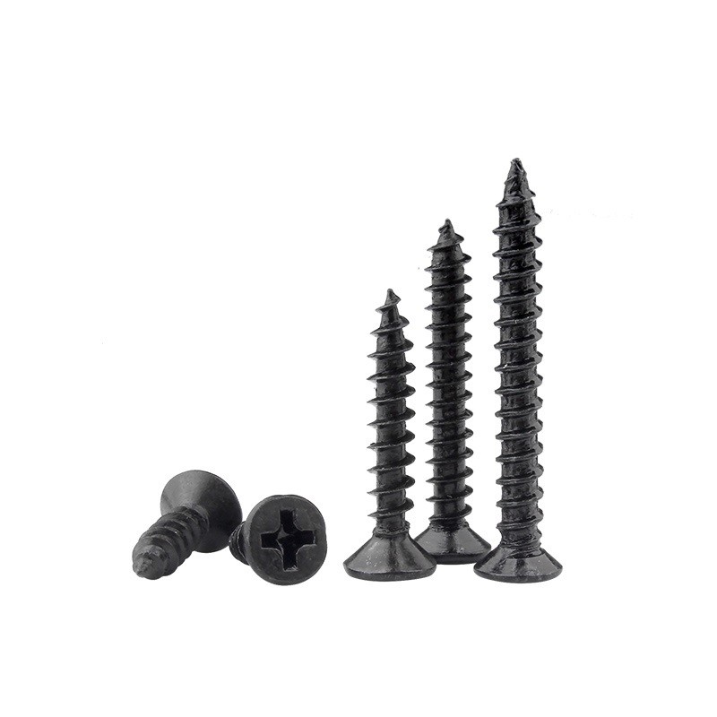 China Din912 M5 Self Tapping Black Flat Round Head Plated Metal Screws on sale
