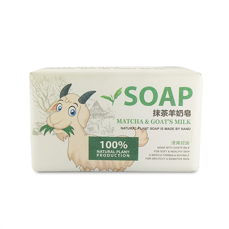 China Matcha Goat Milk Soap Antibacterial Refreshing Oil Control on sale