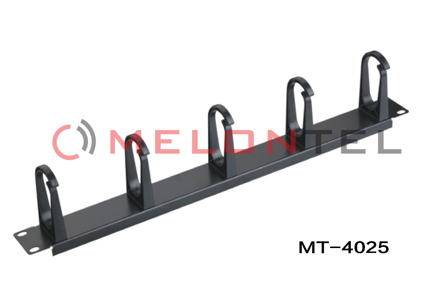 Best Horizontal 1U 10 Inch Rackmount Cable Management Panel Black Color With 5 D Rings wholesale