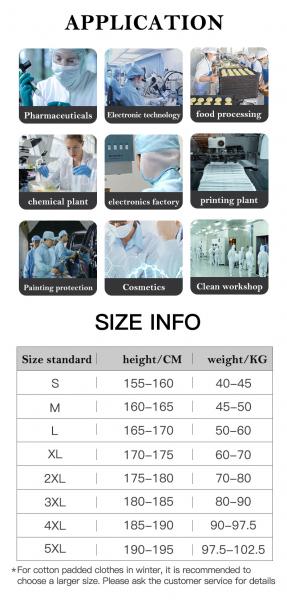Reusable Work Food Industry Suit Safety Cleanroom Esd Antistatic Clothing