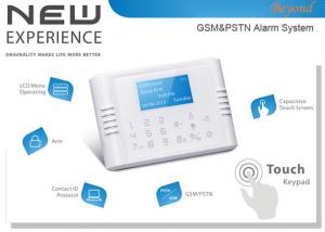 China Quad-Band GSM+PSTN Dual Network Touch Keypad LCD Display Wireless House Alarm System on sale