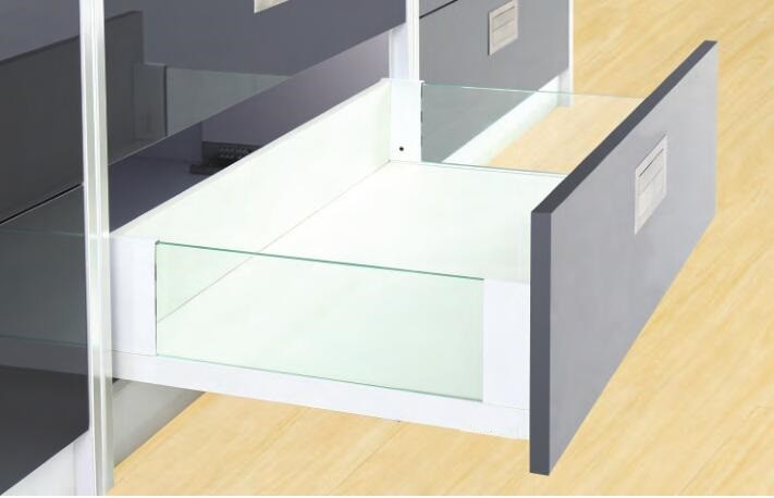 Double Wall Tandembox Drawer Systems Soft Closing With Glass Side Panel