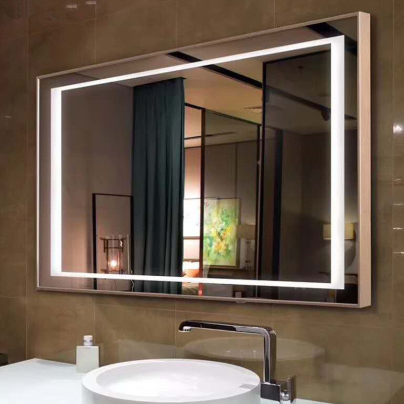 Best Bathroom mirror light square smart mirror light hotel led anti-fog waterproof smart with date  temperature wholesale