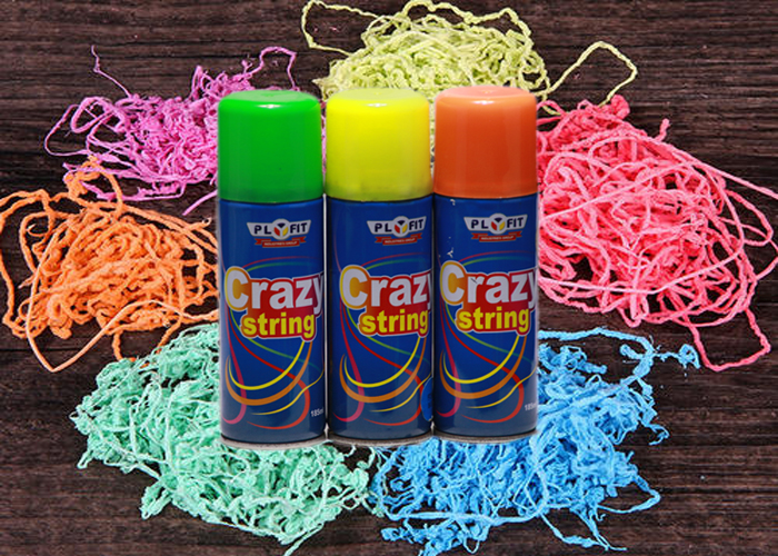 Disposable 52*130mm Fun Crazy Birthday Spray String multi colors
