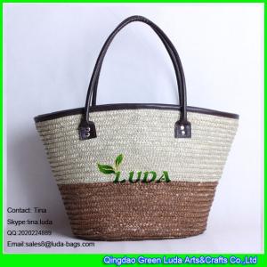China LUDA new colorful stripe beach bag women straw bag handbag straw messenger bags on sale