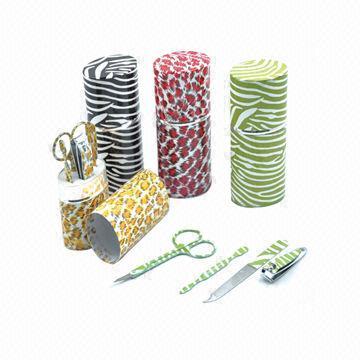 Best 4-piece aluminum tube leopard design manicure set wholesale