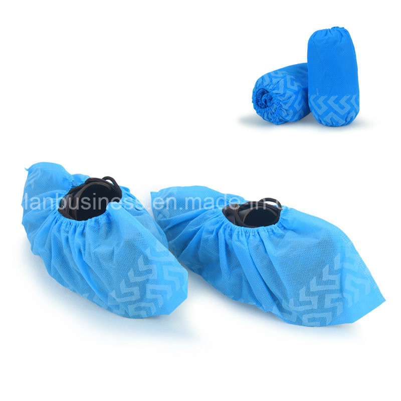 China Anti-Slip Disposable Blue Shoe Cover on sale