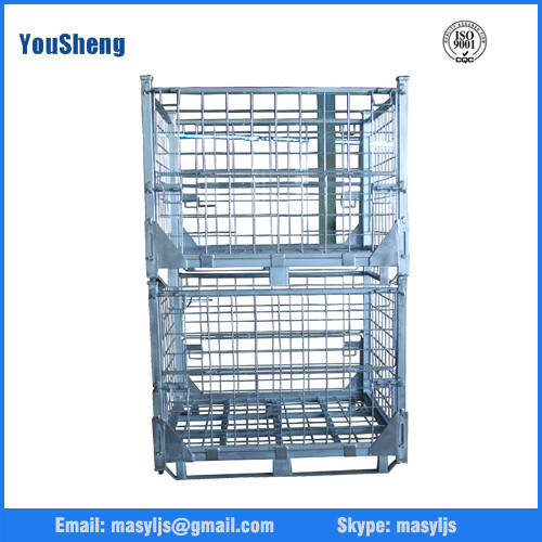 China Storage cage/mesh box wire cage metal bin storage container for factory supplier on sale