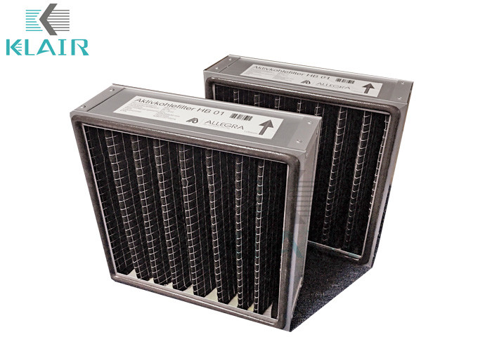 China 1 2 4 Available Pleated Panel Air Filters Black for Odor / Gas Filtration on sale