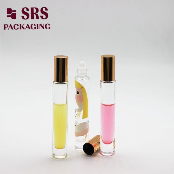 SRS empty round shape thick wall 10ml glass roller ball bottle
