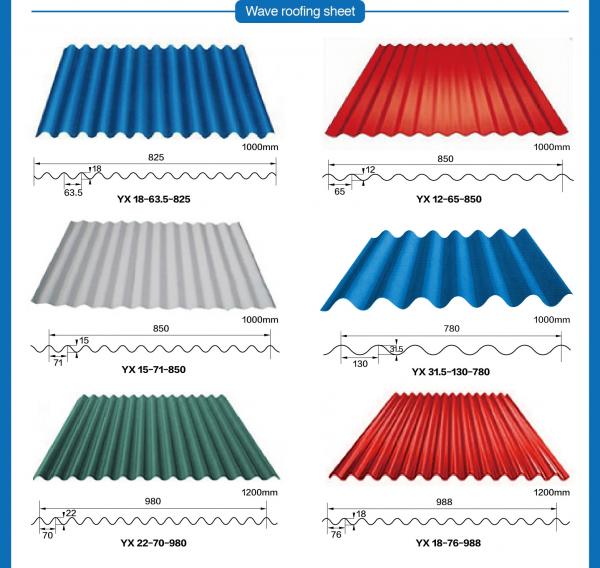 Steel Building Roof Tiles , Aluminum Color Coated Corrugated Roofing Sheets