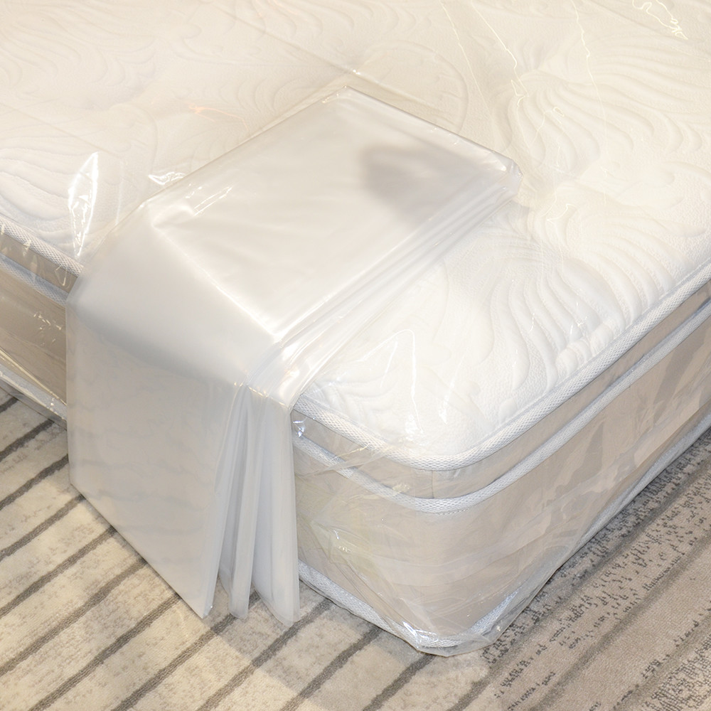 China 5 Mil Plastic Mattress Storage Bag Polyethylene Transparent Protector For Moving on sale