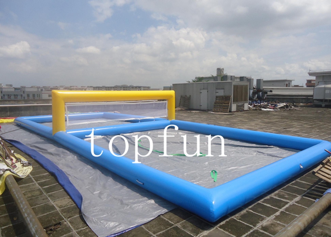 Blue Inflatable Sports Games Water Inflatable Beach Volleyball Court