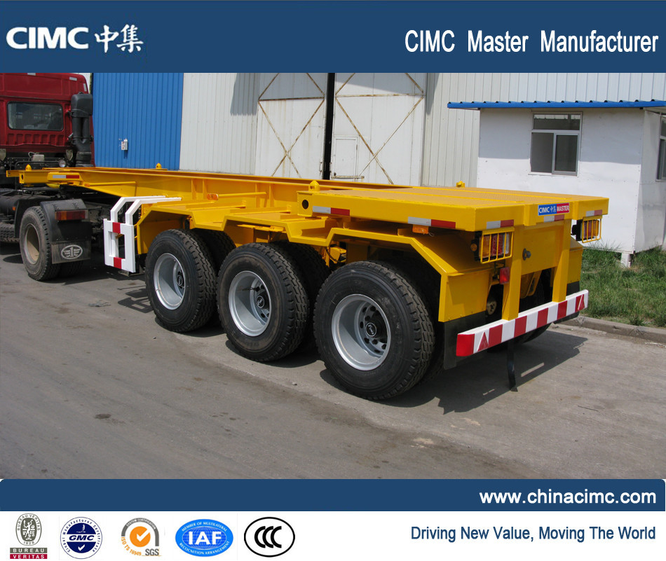 China CIMC manufacturer shipping container trailer , 20ft container trailer on sale