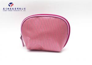 Best Trapezoid Fashion Design Fabric Makeup Bag Pink Color Size 11.5cm X 5cm X 11.5cm wholesale