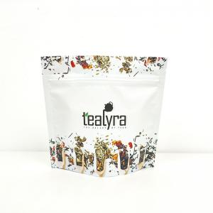 China Custom Printed Resealable Tea Packing Bags Mylar Stand Up Pouch With Zipper on sale