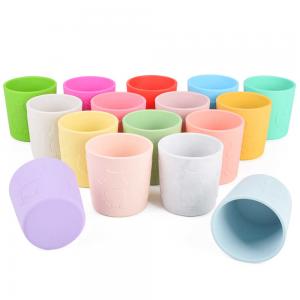 China Squirrel Embossment Silicone Training Cup For Infants Customized Color on sale