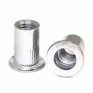 Cheap Flat Head Ribbed Body Blind Threaded Insert Nuts with Zinc-plating and Carbon Steel for sale