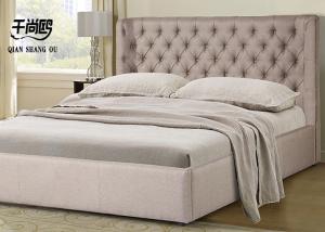 China Royal Headboard Queen King Platform Tufted Bed Upholstered Wood Frame Bed on sale
