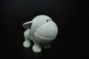 China Customized Plastic Toy Figures Pile Flocking Dog 3.5 Inch For Children on sale