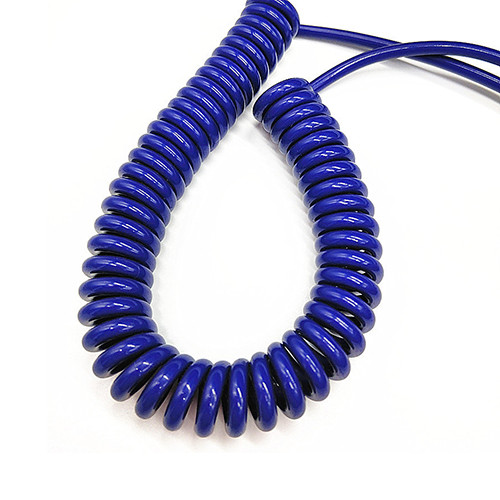 China Custom Thick Bright Blue Polyurethane Tubing Coil Safety Strap on sale