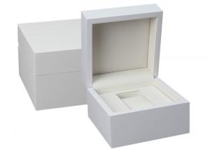 Best Custom White Wooden Watch Box PU Inside Material For Twist Watch Storage wholesale