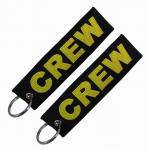 China Double Sided Remove Before Flight Keychain Twill Embroidery Textile for sale