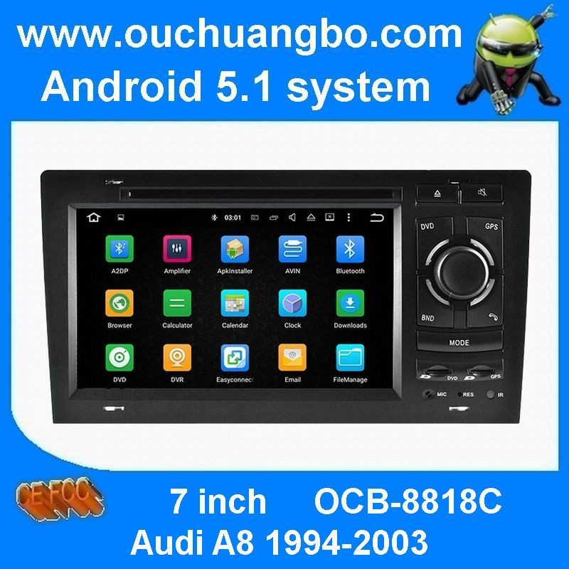 China Ouchuangbo car dvd navigation android 5.1  for  Audi A8 1994-2003 1.24*600 radio audio function on sale