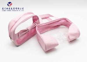 Best Fashion Pink Color Lady Hand Clear Cosmetic Bag 13cm Height Soft PVC Window wholesale