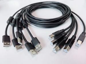 China Black A Male To B Male USB Cable Ferrite Core Shielded For Data Transmission on sale