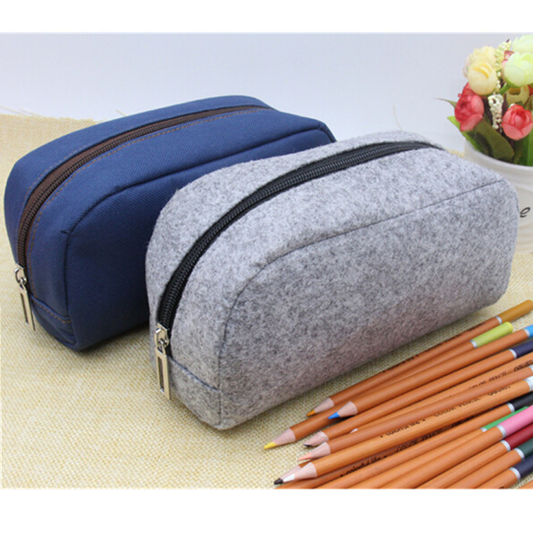 China Factory direct wooden pen box case for school canvas wool felt wooden pen case on sale
